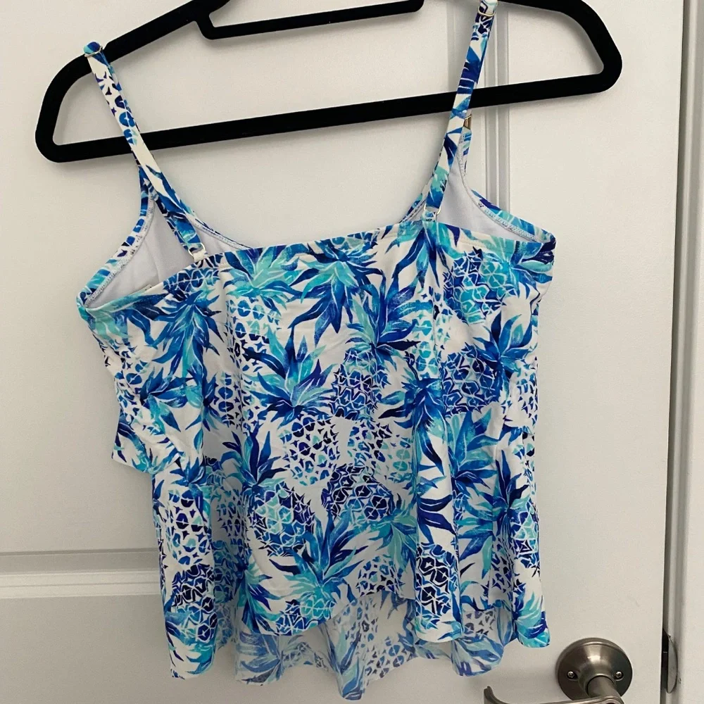 Layered Ruffled Pineapple Tankini Top - Picture 2 of 4